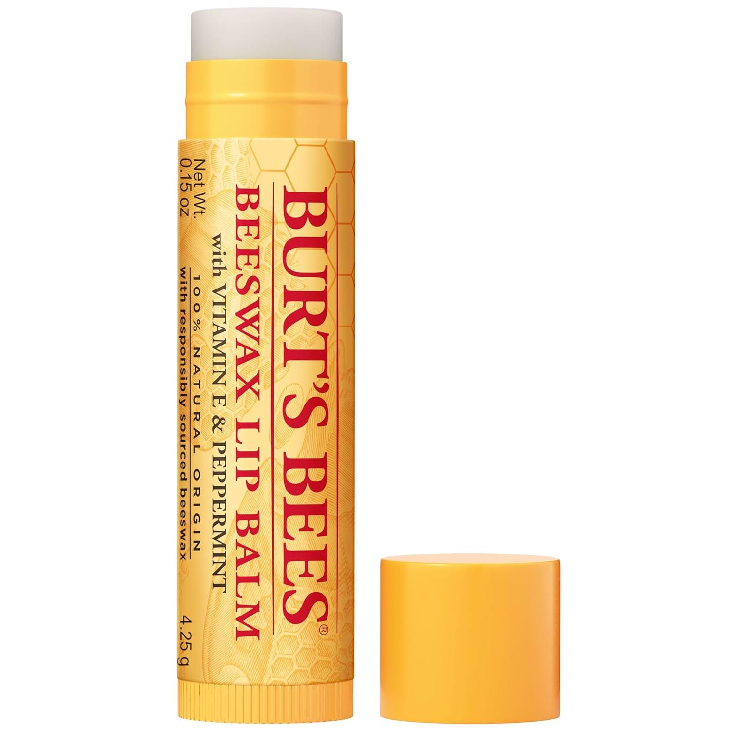 Burt's Bees Beeswax Lip Balm With Vitamin E & Peppermint, 0.15 Oz - Transparent