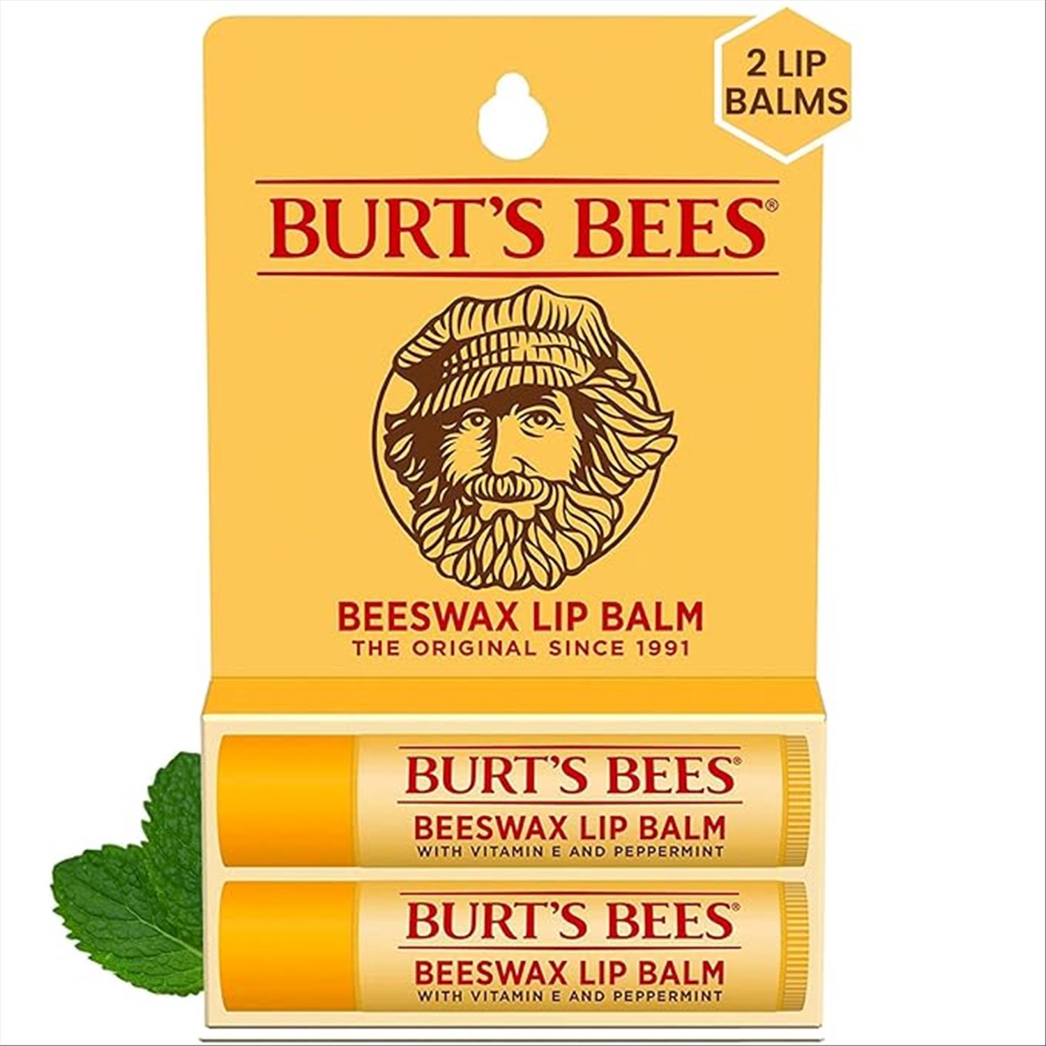 Burt's Bees 100% Natural Moisturizing Lip Balm, Beeswax (Pack Of 2)