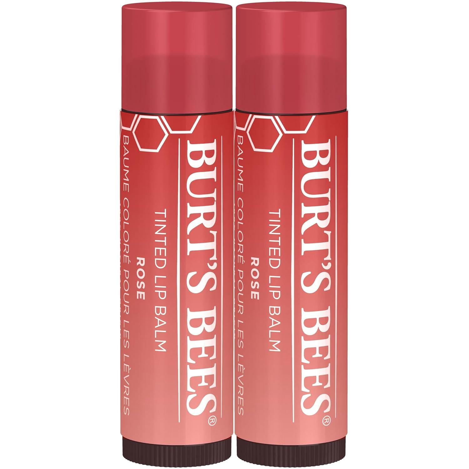 Burt's Bees Tinted Lip Balm - Rose 0.15 Ounce (Pack of 2)